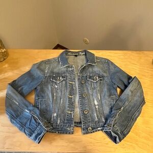 American Eagle Distressed Jean Jacket